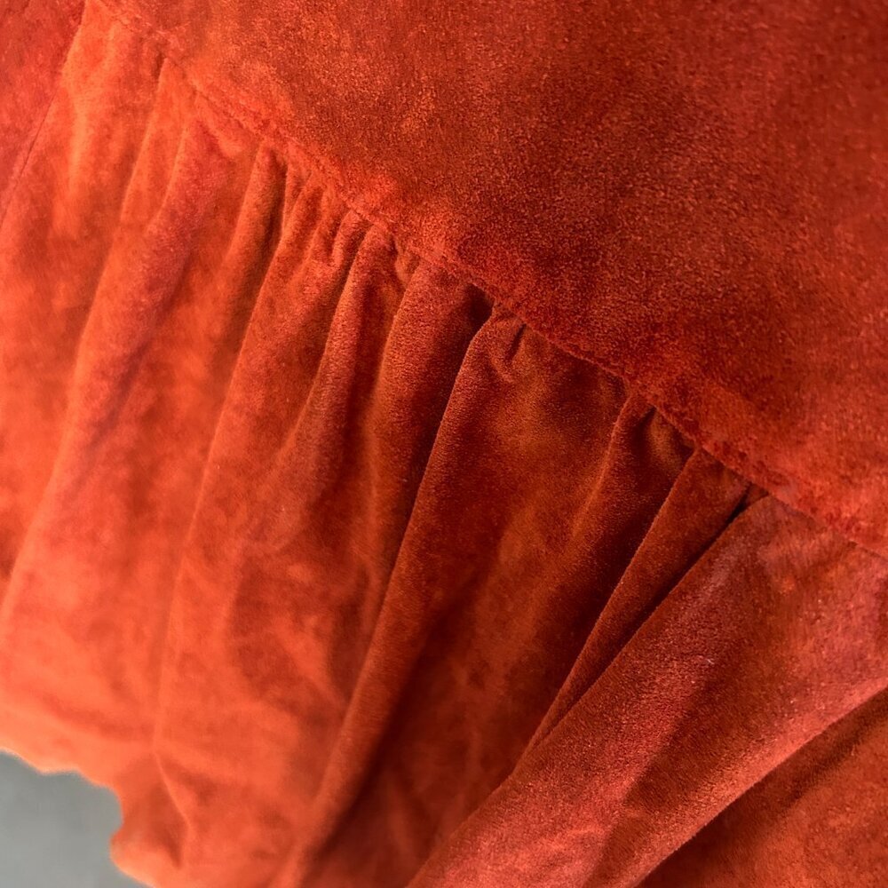 Carla Vintage 70s 80s Cowgirl Festival Rust Suede Vest and Full Skirt READ - Picture 11 of 15